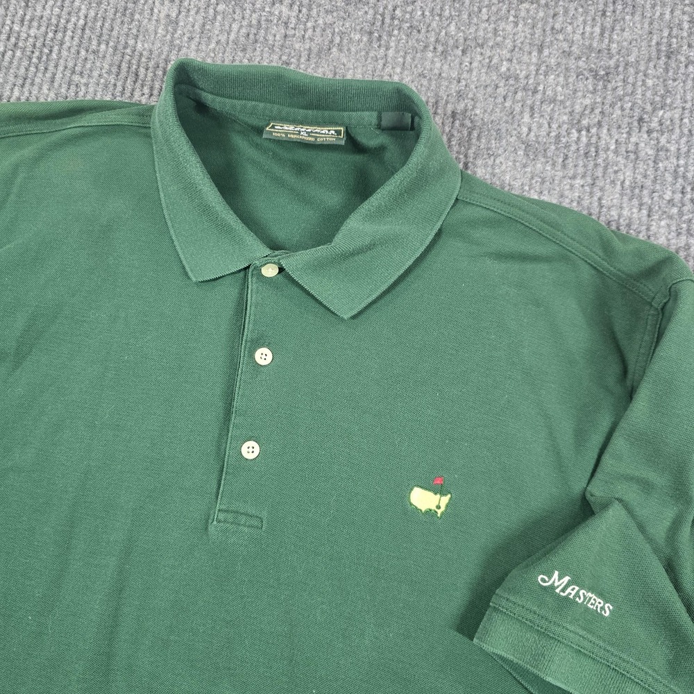 Masters Collection Polo Shirt Mens XL Green Cotton Golf Augusta National Logo
